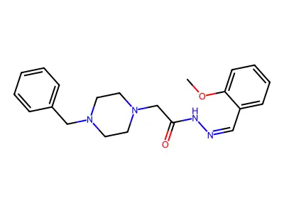 2-(4-benzylpiperazin-1-yl)-N'-[(E)-(2-methoxyphenyl)methylidene]acetohydrazide structure