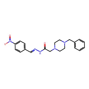 4-(Phenylmethyl)-1-piperazineacetic acid 2-[(4-nitrophenyl)methylene]hydrazide structure