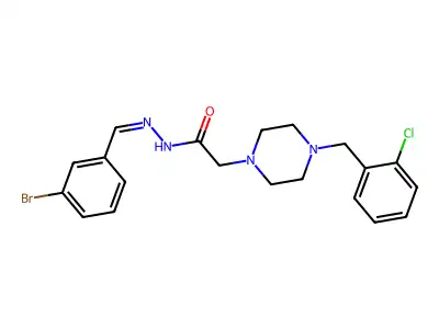 N'-(3-Bromobenzylidene)-2-(4-(2-chlorobenzyl)-1-piperazinyl)acetohydrazide structure