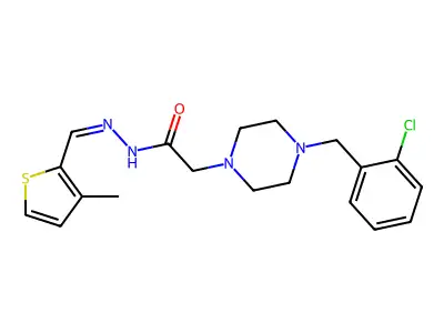 2-(4-(2-CL-Benzyl)-1-piperazinyl)-N'-((3-ME-2-thienyl)methylene)acetohydrazide structure