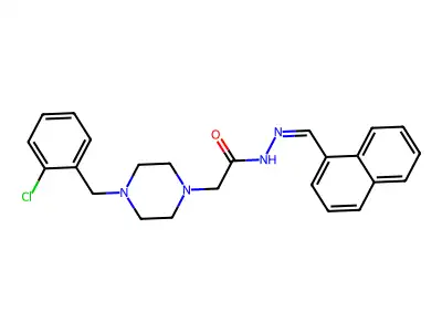 2-[4-(2-chlorobenzyl)piperazin-1-yl]-N'-[(E)-naphthalen-1-ylmethylidene]acetohydrazide structure
