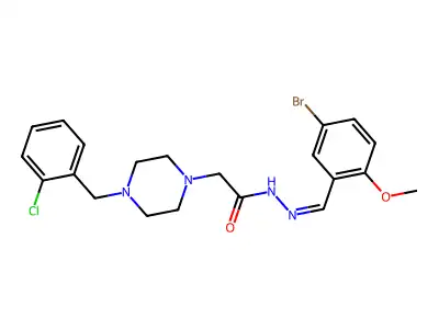 N'-[(E)-(5-bromo-2-methoxyphenyl)methylidene]-2-[4-(2-chlorobenzyl)piperazin-1-yl]acetohydrazide structure