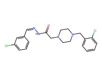 N'-(3-Chlorobenzylidene)-2-(4-(2-chlorobenzyl)-1-piperazinyl)acetohydrazide structure