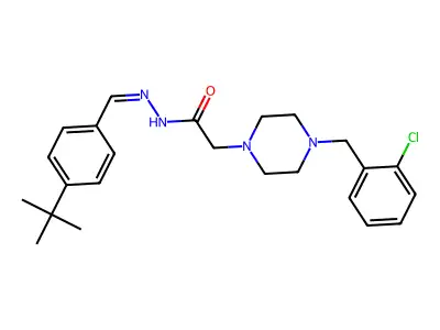 N'-[(E)-(4-tert-butylphenyl)methylidene]-2-[4-(2-chlorobenzyl)piperazin-1-yl]acetohydrazide structure