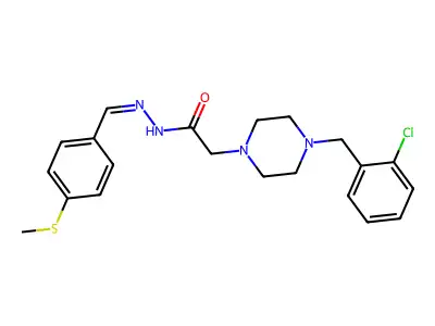 2-(4-(2-CL-Benzyl)-1-piperazinyl)-N'-(4-(methylthio)benzylidene)acetohydrazide structure