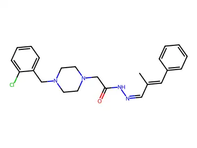 2-(4-(2-CL-Benzyl)-1-piperazinyl)-N'-(2-ME-3-PH-2-propenylidene)acetohydrazide structure