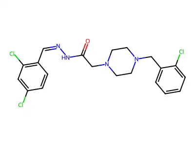 2-[4-(2-chlorobenzyl)piperazin-1-yl]-N'-[(E)-(2,4-dichlorophenyl)methylidene]acetohydrazide structure