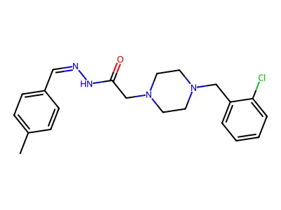 2-[4-(2-chlorobenzyl)-1-piperazinyl]-N'-[(E)-(4-methylphenyl)methylidene]acetohydrazide structure