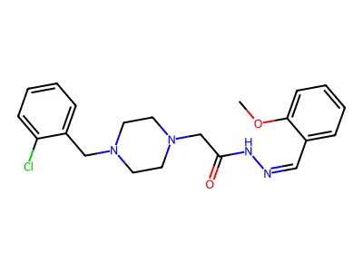 2-[4-(2-chlorobenzyl)piperazin-1-yl]-N'-[(E)-(2-methoxyphenyl)methylidene]acetohydrazide structure