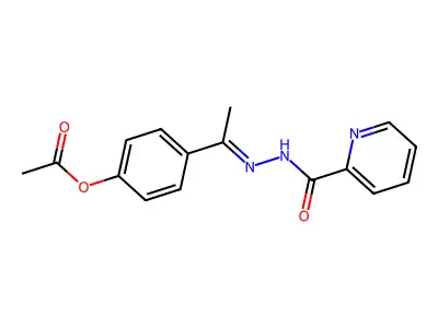 (Z)-4-(1-(2-picolinoylhydrazono)ethyl)phenyl acetate structure