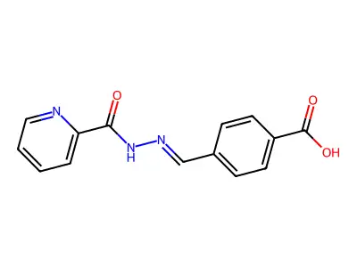 (E)-4-((2-picolinoylhydrazono)methyl)benzoic acid structure