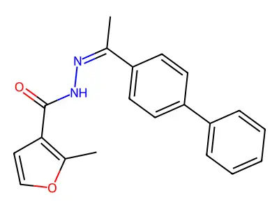 N'-[(1E)-1-(biphenyl-4-yl)ethylidene]-2-methylfuran-3-carbohydrazide structure