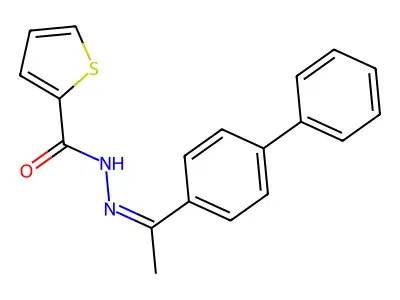 N'-[(1E)-1-(biphenyl-4-yl)ethylidene]thiophene-2-carbohydrazide structure