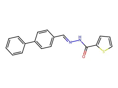 N-[(4-phenylphenyl)methylideneamino]thiophene-2-carboxamide structure