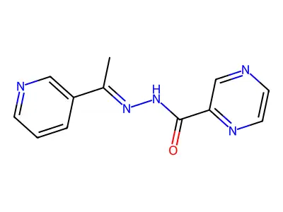 (Z)-N'-(1-(pyridin-3-yl)ethylidene)pyrazine-2-carbohydrazide structure