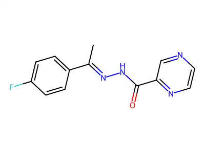 N'-[(1Z)-1-(4-fluorophenyl)ethylidene]pyrazine-2-carbohydrazide structure