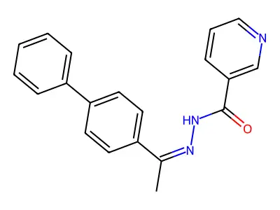 N'-[(1E)-1-(biphenyl-4-yl)ethylidene]pyridine-3-carbohydrazide structure