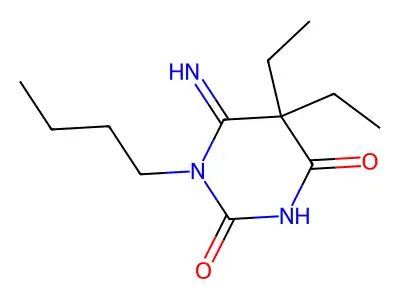 1-Butyl-5,5-diethyl-6-imino-1,3-diazinane-2,4-dione structure