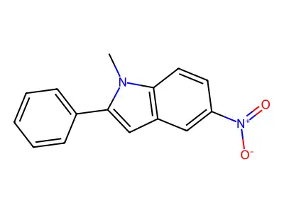 1-methyl-5-nitro-2-phenyl-1H-indole structure