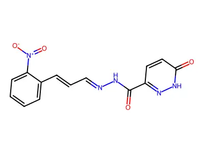 6-Hydroxy-N'-(3-(2-nitrophenyl)allylidene)pyridazine-3-carbohydrazide structure