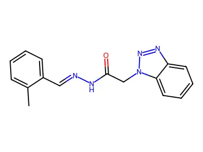 2-(benzotriazol-1-yl)-N-[(E)-(2-methylphenyl)methylideneamino]acetamide structure