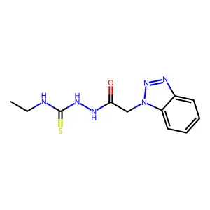 2-(1H-1,2,3-benzotriazol-1-ylacetyl)-N-ethylhydrazinecarbothioamide structure