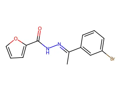 (Z)-N'-(1-(3-bromophenyl)ethylidene)furan-2-carbohydrazide structure