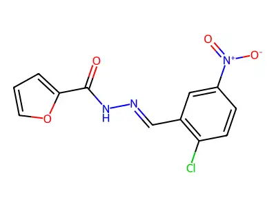N'-{2-chloro-5-nitrobenzylidene}-2-furohydrazide structure