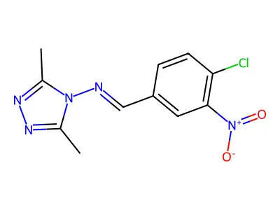 (4-Chloro-3-nitro-benzylidene)-(3,5-dimethyl-[1,2,4]triazol-4-yl)-amine structure