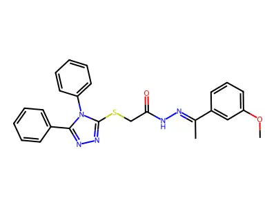 (Z)-2-((4,5-diphenyl-4H-1,2,4-triazol-3-yl)thio)-N'-(1-(3-methoxyphenyl)ethylidene)acetohydrazide structure