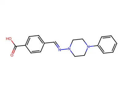 4-[(4-Phenyl-piperazin-1-ylimino)-methyl]-benzoic acid structure