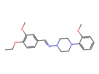 N-(4-Ethoxy-3-methoxybenzylidene)-4-(2-methoxyphenyl)-1-piperazinamine structure