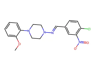 (4-Chloro-3-nitro-benzylidene)-[4-(2-methoxy-phenyl)-piperazin-1-yl]-amine structure