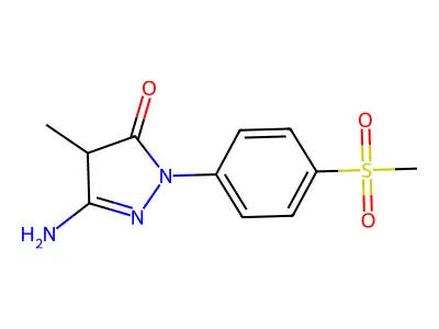 5-Amino-2,4-dihydro-4-methyl-2-[4-(methylsulphonyl)phenyl]-3h-pyrazol-3-one structure