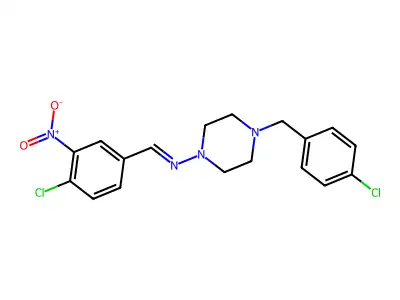 4-(4-Chlorobenzyl)-N-(4-chloro-3-nitrobenzylidene)-1-piperazinamine structure