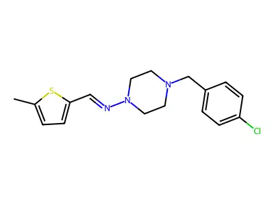 4-(4-Chlorobenzyl)-N-((5-methyl-2-thienyl)methylene)-1-piperazinamine structure