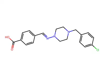 4-(((4-(4-Chlorobenzyl)-1-piperazinyl)imino)methyl)benzoic acid structure