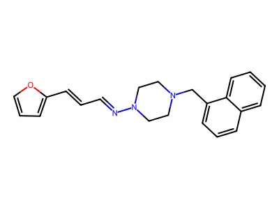 N-(3-(Furan-2-yl)allylidene)-4-(naphthalen-1-ylmethyl)piperazin-1-amine structure