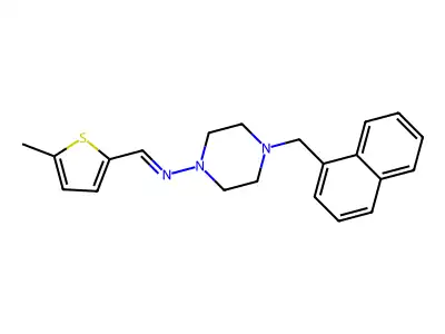 N-[(5-methyl-2-thienyl)methylene]-4-(1-naphthylmethyl)-1-piperazinamine structure