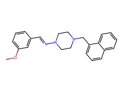 N-[(E)-(3-methoxyphenyl)methylidene]-4-(1-naphthylmethyl)-1-piperazinamine structure