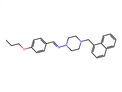 4-(naphthalen-1-ylmethyl)-N-[(E)-(4-propoxyphenyl)methylidene]piperazin-1-amine structure