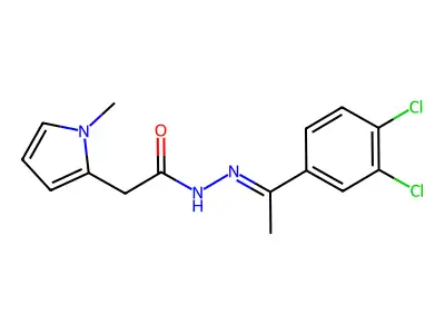 (Z)-N'-(1-(3,4-dichlorophenyl)ethylidene)-2-(1-methyl-1H-pyrrol-2-yl)acetohydrazide structure