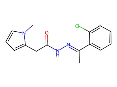 (Z)-N'-(1-(2-chlorophenyl)ethylidene)-2-(1-methyl-1H-pyrrol-2-yl)acetohydrazide structure