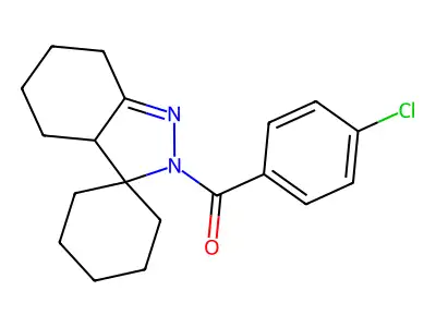 (4-Chlorophenyl)(4',5',6',7'-tetrahydrospiro[cyclohexane-1,3'-indazol]-2'(3a'H)-yl)methanone structure