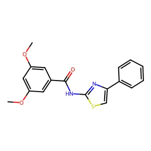 3,5-dimethoxy-N-(4-phenyl-1,3-thiazol-2-yl)benzamide structure