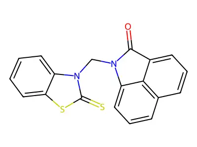 1-[(2-thioxo-1,3-benzothiazol-3(2H)-yl)methyl]benzo[cd]indol-2(1H)-one structure