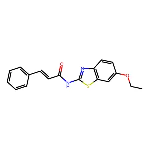 (2E)-N-(6-ethoxybenzothiazol-2-yl)-3-phenylprop-2-enamide structure