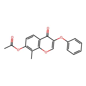 8-methyl-4-oxo-3-phenoxy-4H-chromen-7-yl acetate structure