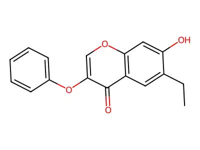 6-ethyl-7-hydroxy-3-phenoxy-4H-chromen-4-one structure