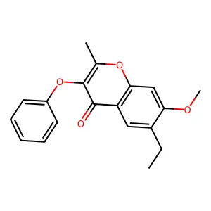 6-ethyl-7-methoxy-2-methyl-3-phenoxy-4H-chromen-4-one structure
